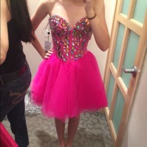 Sherri hill fuchsia dress
